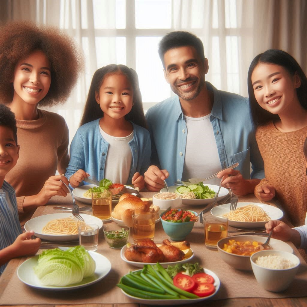 family enjoying a GFCF meal